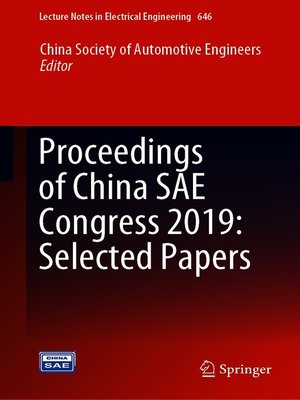 cover image of Proceedings of China SAE Congress 2019